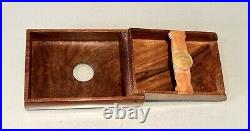 Vintage Antique Carved Wood Karelian Birch Gold Coin Cigarette Trinket Case Box