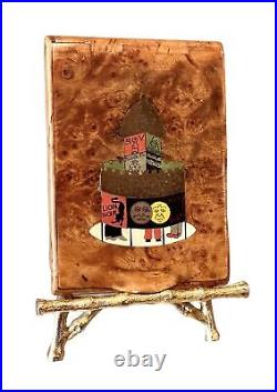 Vintage Antique France Art Deco Carved Wood Karelian Birch Cigarette Holder Case