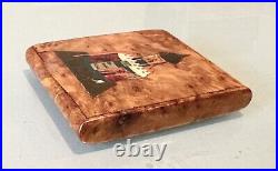 Vintage Antique France Art Deco Carved Wood Karelian Birch Cigarette Holder Case