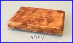 Vintage Antique France Art Deco Carved Wood Karelian Birch Cigarette Holder Case