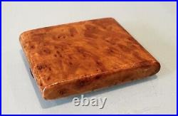 Vintage Antique France Art Deco Carved Wood Karelian Birch Cigarette Holder Case