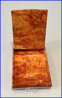 Vintage Antique France Art Deco Carved Wood Karelian Birch Cigarette Holder Case