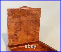 Vintage Antique France Art Deco Carved Wood Karelian Birch Cigarette Holder Case