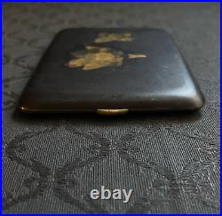 Vintage Antique Japanese Cigarette Card Case Damascene 24k Gold