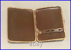 Vintage Antique Japanese Shakudo Style 24K Inlay Sea Ships Cigarette Case Case