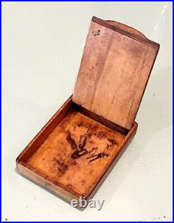 Vintage Antique Russian Soviet Stalin Image Prison Jail Wood Cigarette Case