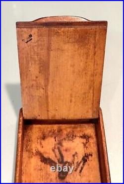 Vintage Antique Russian Soviet Stalin Image Prison Jail Wood Cigarette Case