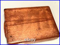 Vintage Antique Russian Soviet Stalin Image Prison Jail Wood Cigarette Case