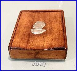 Vintage Antique Russian Soviet Stalin Image Prison Jail Wood Cigarette Case