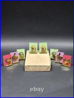 Vintage Art Deco Animal Matchbox/Cigarette Holder Lot Of 8 In Original Box