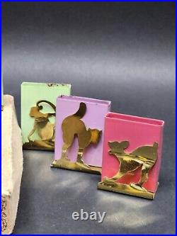 Vintage Art Deco Animal Matchbox/Cigarette Holder Lot Of 8 In Original Box