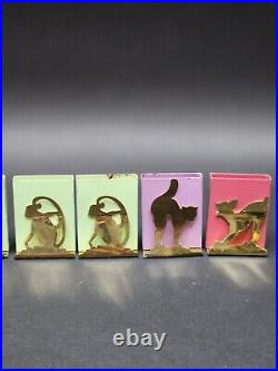 Vintage Art Deco Animal Matchbox/Cigarette Holder Lot Of 8 In Original Box