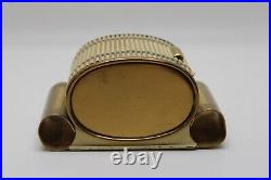 Vintage Art Deco Brass and Wood Roll Top Box, Cigarette Box