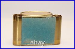 Vintage Art Deco Brass and Wood Roll Top Box, Cigarette Box