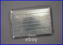 Vintage Art Deco Canadian Sterling Silver Cigarette Case Engine Turned