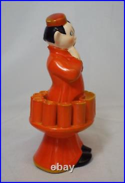 Vintage Art Deco GERMANY Orange Bellhop Porter 11 Cigarette Holder Match Strike