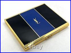 Vintage! Auth YVES SAINT LAURENT YSL Logo Cigarette Holder Case Gold Black Blue