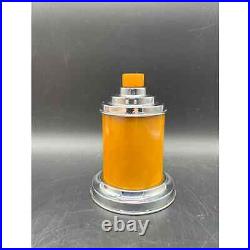 Vintage Bakelite Round Pop Up Cigarette Holder Dispenser Butterscotch Yellow