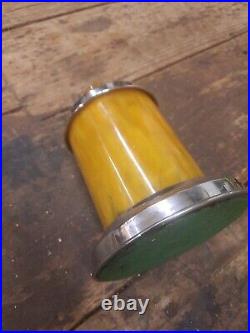 Vintage Bakelite Round Pop Up Cigarette Holder Dispenser Butterscotch Yellow