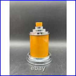 Vintage Bakelite Round Pop Up Cigarette Holder Dispenser Butterscotch Yellow