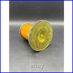 Vintage Bakelite Round Pop Up Cigarette Holder Dispenser Butterscotch Yellow