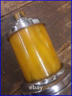 Vintage Bakelite Round Pop Up Cigarette Holder Dispenser Butterscotch Yellow