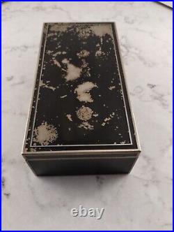 Vintage Bauhaus Suprematism Deco Enamel Large Cigarette Case Black Gold/brass