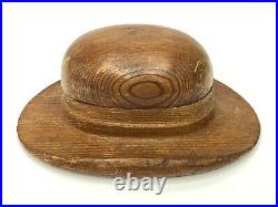 Vintage Brown Derby Hollywood Carved Wood Hat Matchbook/Cigarette/Trinket Box