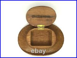 Vintage Brown Derby Hollywood Carved Wood Hat Matchbook/Cigarette/Trinket Box