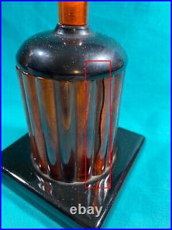 Vintage Brown Glass Pop-Up CIGARETTE DISPENSER with black base and cover