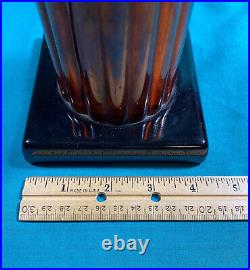 Vintage Brown Glass Pop-Up CIGARETTE DISPENSER with black base and cover