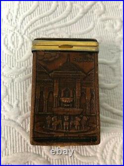 Vintage Brown Leather Decorative GRENADA Cigarette Case