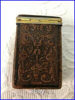 Vintage Brown Leather Decorative GRENADA Cigarette Case