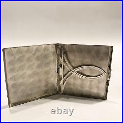 Vintage Brushed Sterling Silver Brilliant Cut Monogrammed Cigarette Case