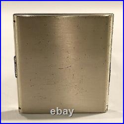 Vintage Brushed Sterling Silver Brilliant Cut Monogrammed Cigarette Case