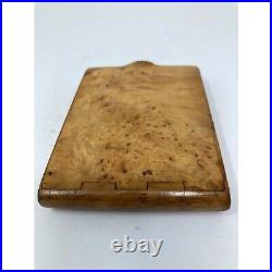 Vintage Burl Wood or Birdseye Maple Cigarette Case Box