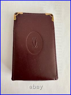 Vintage CARTIER Logo Leather Cigarette Case Cover Pouch Burgundy