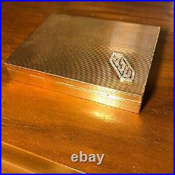 Vintage Cartier 14k Yellow Gold & Diamonds Cigarette Case / Trinket Box