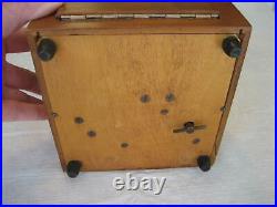 Vintage Carved Wood Wooden Couple Mechanical Music Cigarette Dispenser Box