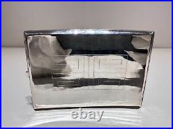 Vintage China Hand Made Silver Plated Cigarettes Case Box With Silver Dragon