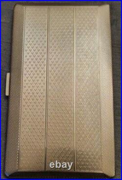 Vintage Cigarette Case Har-Bro 60-70s Art Deco Exterior Design Silver Tone