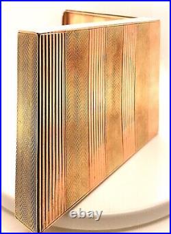 Vintage Cigarette Case Tri Color 14K Gold with. 25 ctw OEC Diamonds