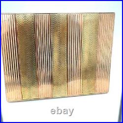 Vintage Cigarette Case Tri Color 14K Gold with. 25 ctw OEC Diamonds