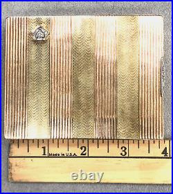 Vintage Cigarette Case Tri Color 14K Gold with. 25 ctw OEC Diamonds