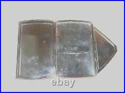 Vintage Colibri of London Clear jeweled Stainless Steel Cigarette Case withMirror