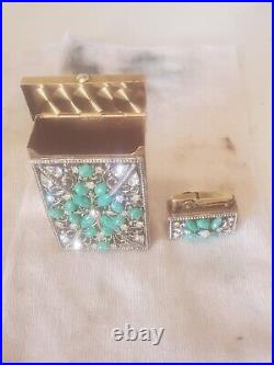 Vintage Crown Cigarette Case And Lighter