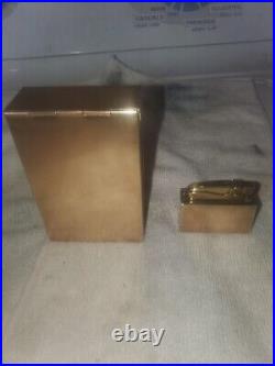 Vintage Crown Cigarette Case And Lighter