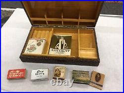 Vintage Don Quijote Sancho Panza Embossed Leather Cigar Box Cigarette Tobacciana