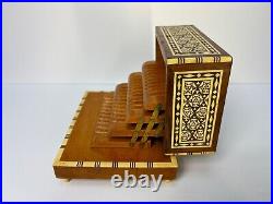 Vintage Egyptian Inlaid Wood & Mother of Pearl Cigarette/Music Box