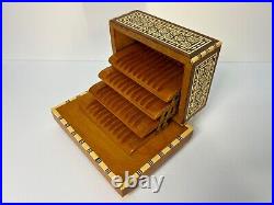 Vintage Egyptian Inlaid Wood & Mother of Pearl Cigarette/Music Box